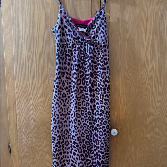 Guess Purple Leopard Velvet Chemise with Pink Lining - Picture 2 of 4